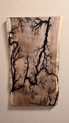 Burnt wood piece finished with natural oils